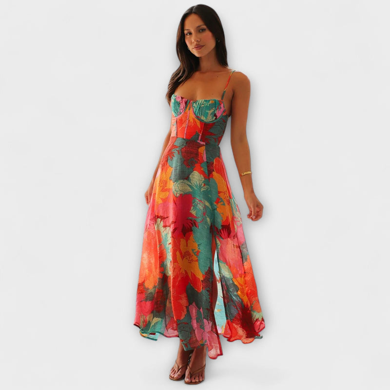Audrey - Vestito a spalline con stampa floreale per donne - Elegante e Seducente