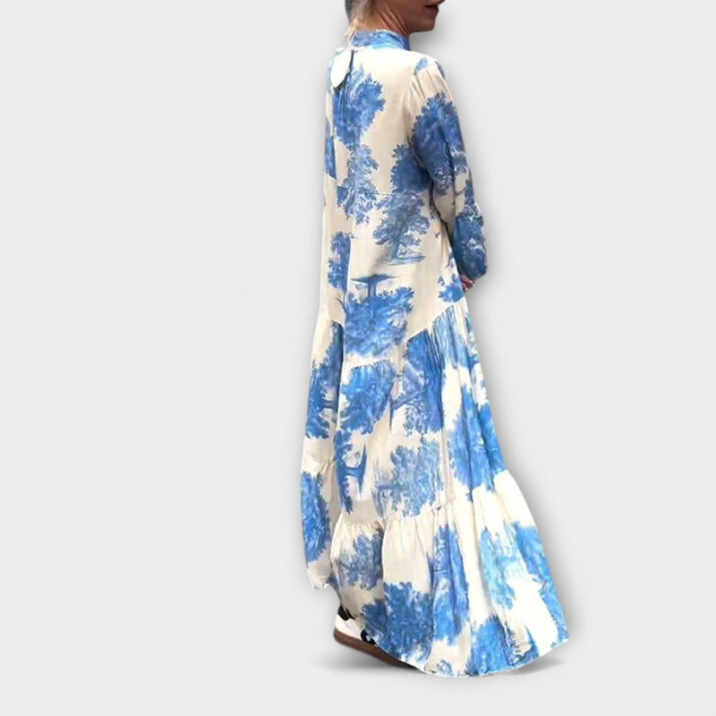 Nerina - Elegante vestito floreale maxi