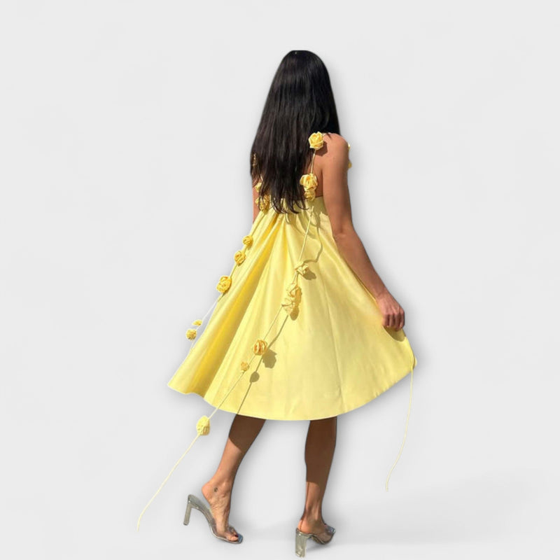 Jordan - Elegante vestito mini senza maniche con stampa floreale