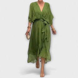 Amoura - Abito in georgette con scollo a V