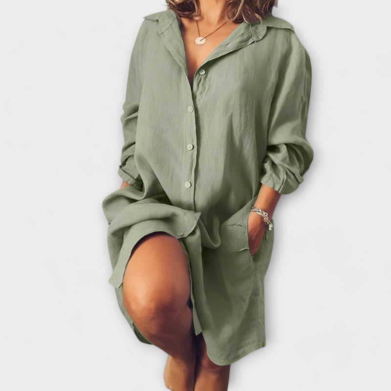 Blusa in lino casual per il giorno