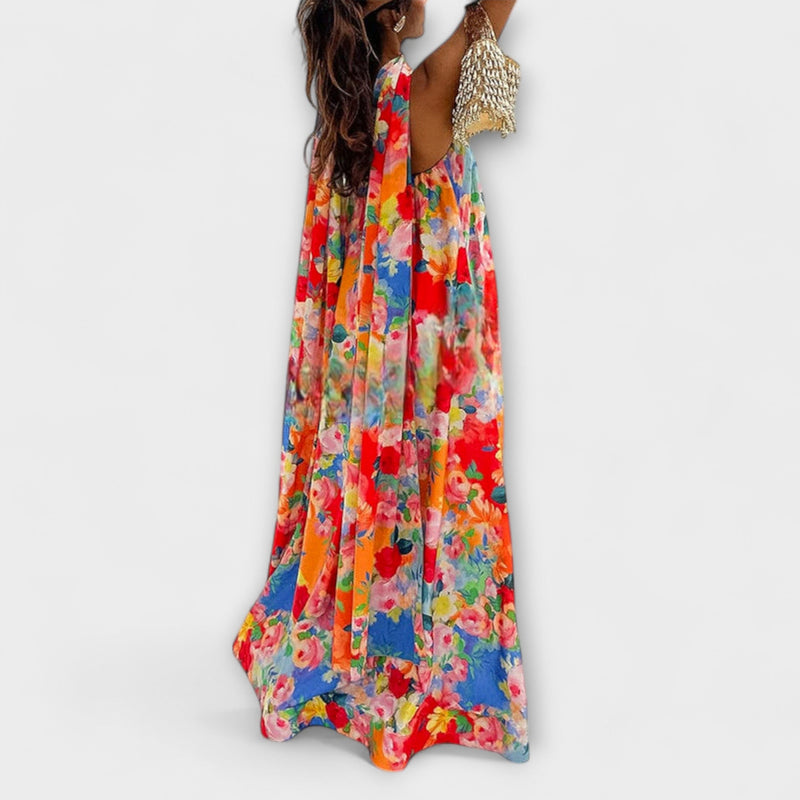 Harlow - Vestito Maxi Floreale Senza Spalline
