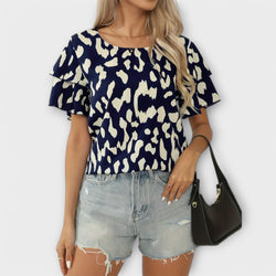 Evelyn - Blusa casual con collo rotondo