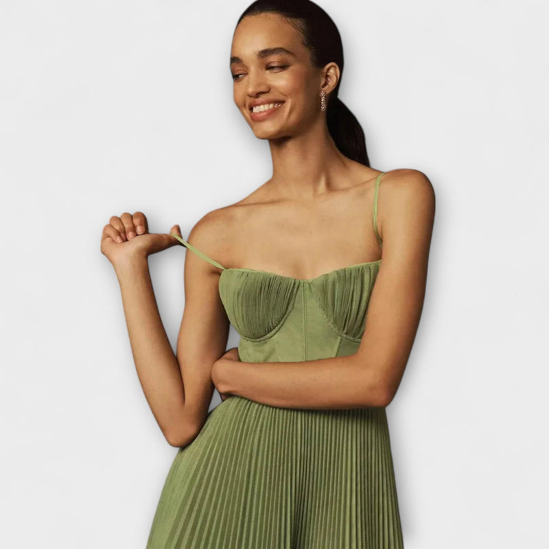 Marilyn - Abito Midi in Tulle con Gonna Plissettata e Design a Bustier