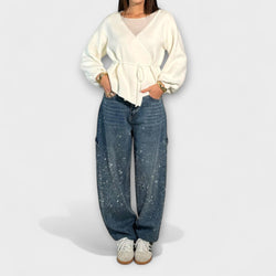 Fable - Jeans in Denim Lucido Stile Balloon Carpenter