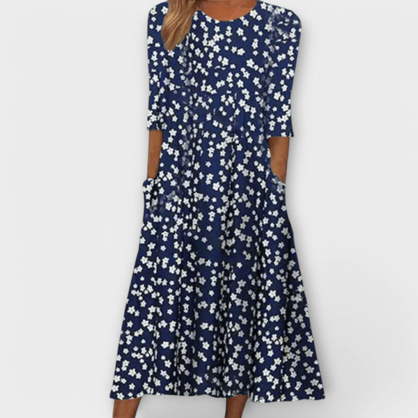 Paula - Elegante vestito floreale in tessuto premium