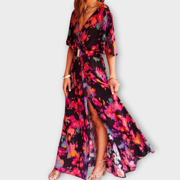 Sabine - Abito maxi avvolgente elegante con design fluido