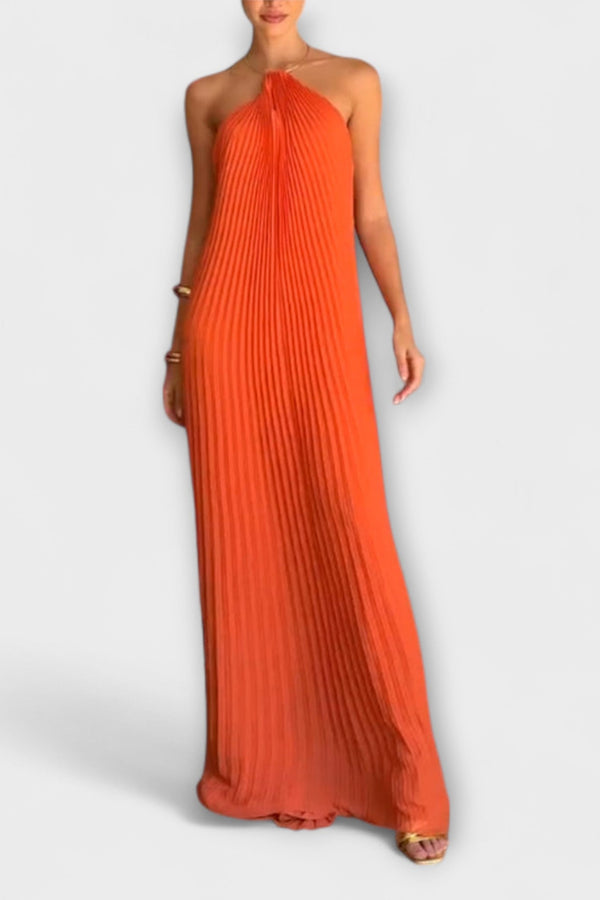 Poppy - Vestito elegante con scollo plissettato
