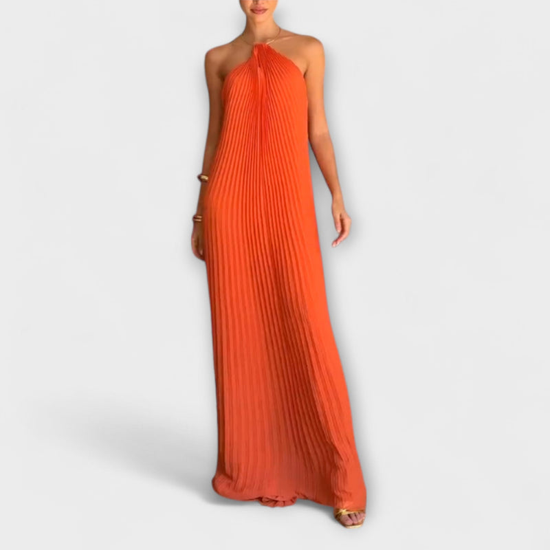 Poppy - Vestito elegante con scollo plissettato