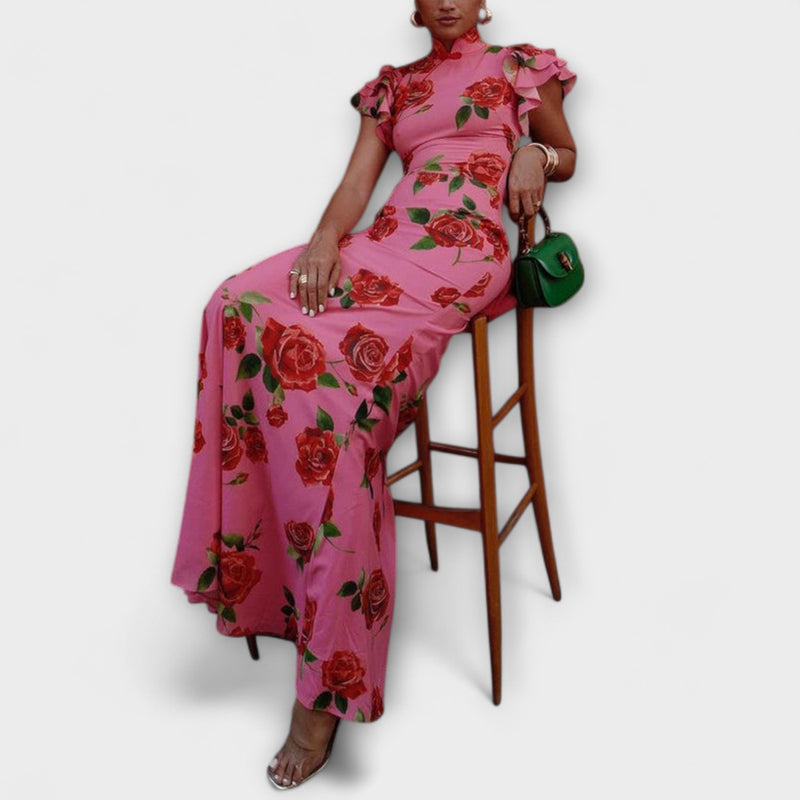 Luna - Vestito maxi con stampa floreale