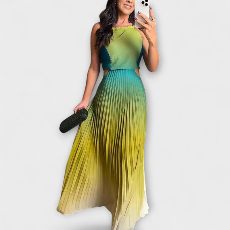Haven - Elegante vestito maxi con spalline e degradé