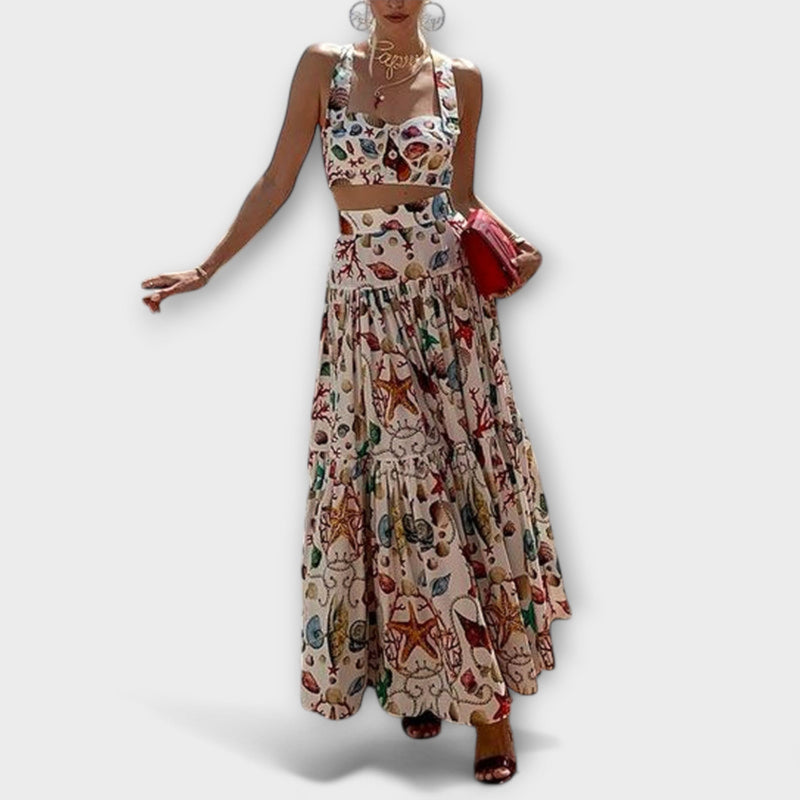 Heather - Elegante completo di due pezzi con gonna