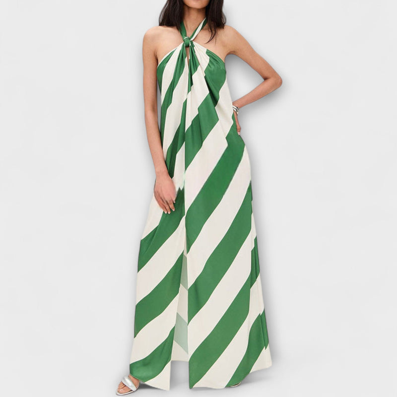 Marlowe - Vestito Maxibañador con Spalline e Motivo a Righe