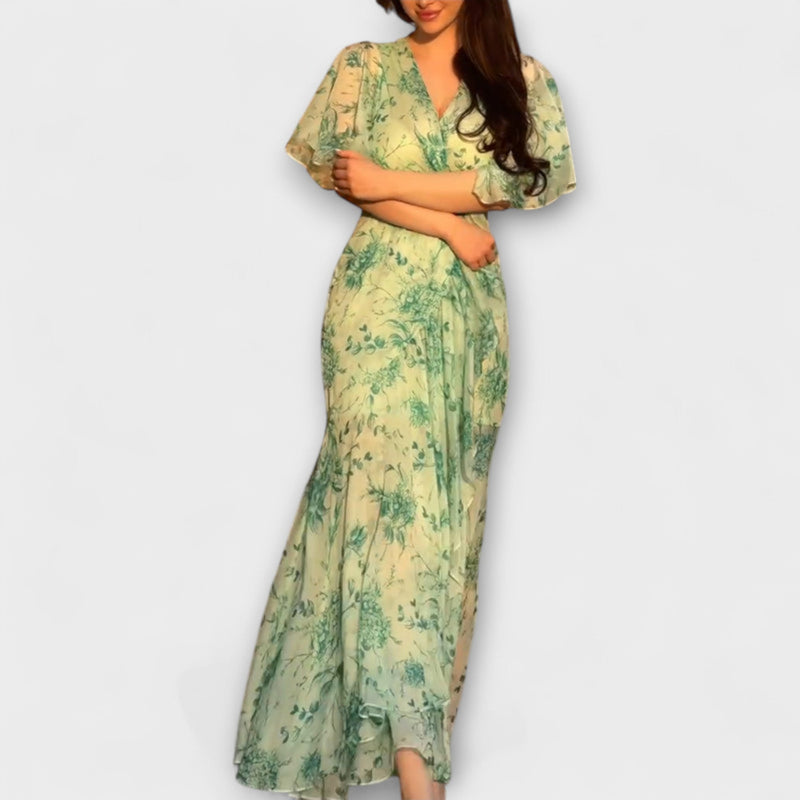 Lana - Elegante vestito floreale con scollo a V