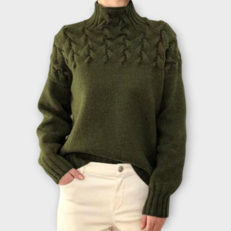 Eva - Maglione da donna con dettaglio di treccia