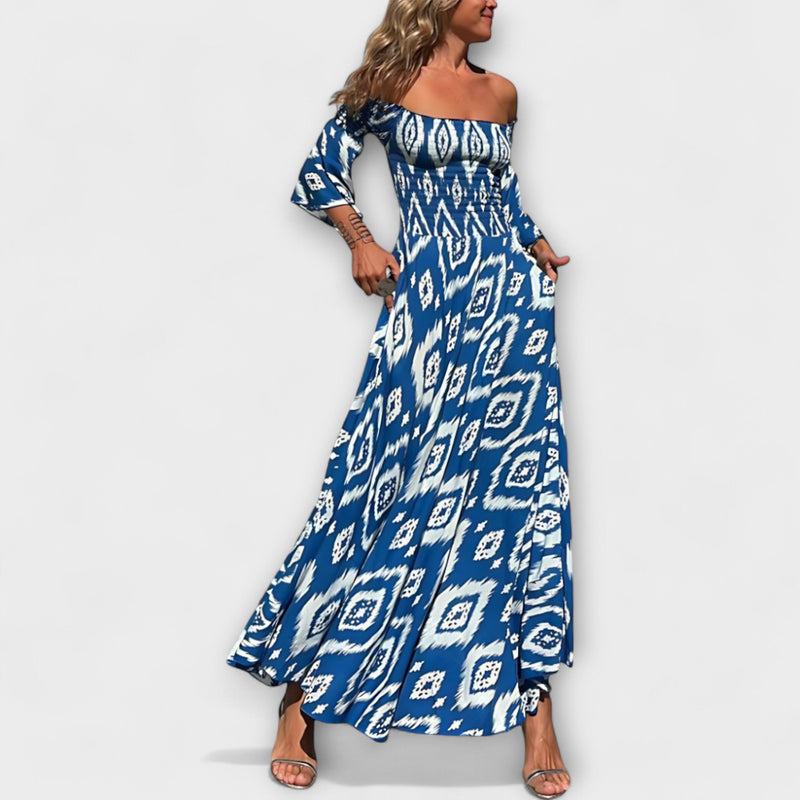 Bella - Vestito Off-Shoulder con Fiori Marini