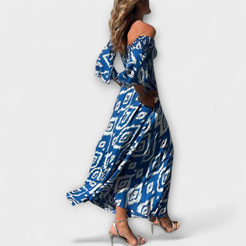 Bella - Vestito Off-Shoulder con Fiori Marini