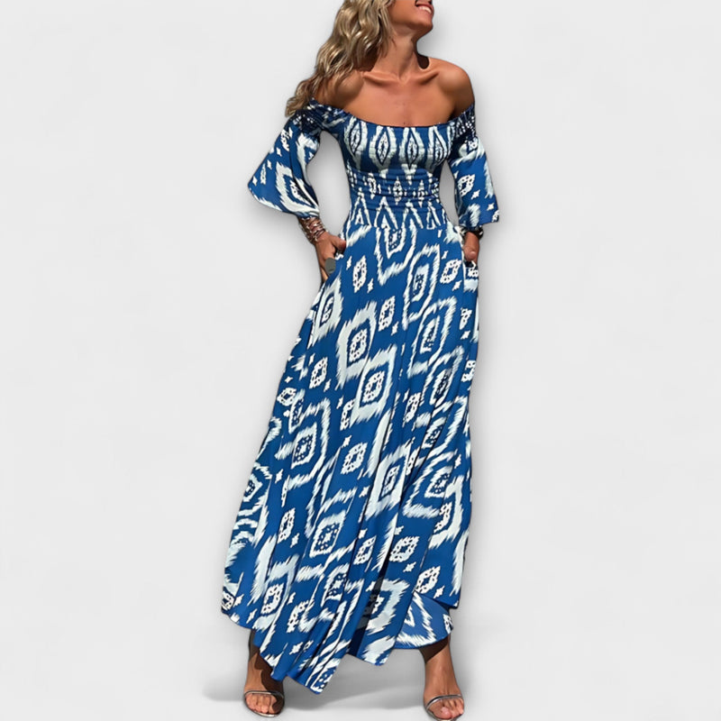 Bella - Vestito Off-Shoulder con Fiori Marini