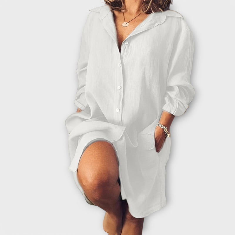 Blusa in lino casual per il giorno