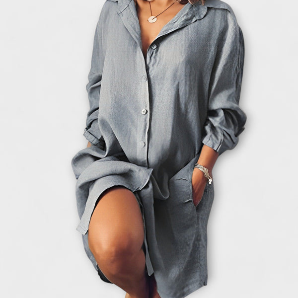 Blusa in lino casual per il giorno