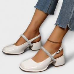 Celandra - Mary Janes con fasce lucide e tacco a blocco