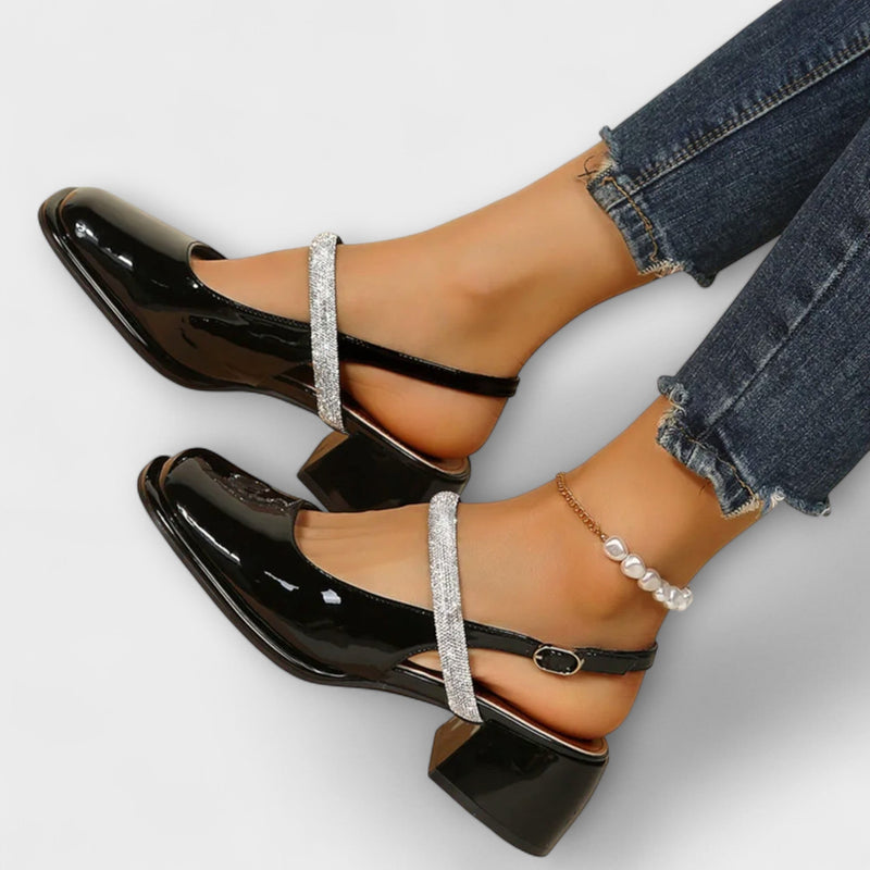Celandra - Mary Janes con fasce lucide e tacco a blocco