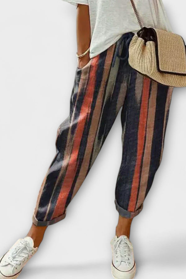 Burga - Pantaloni comodi in cotone e lino