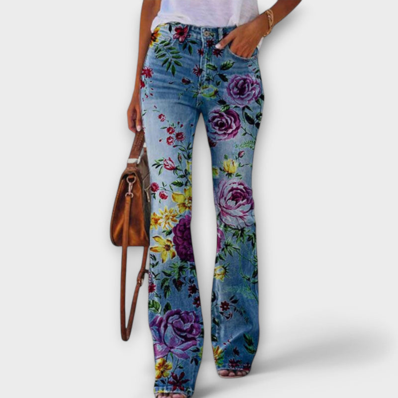Pantaloni con fiori