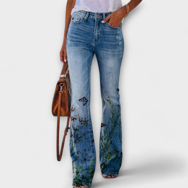 Pantaloni con fiori