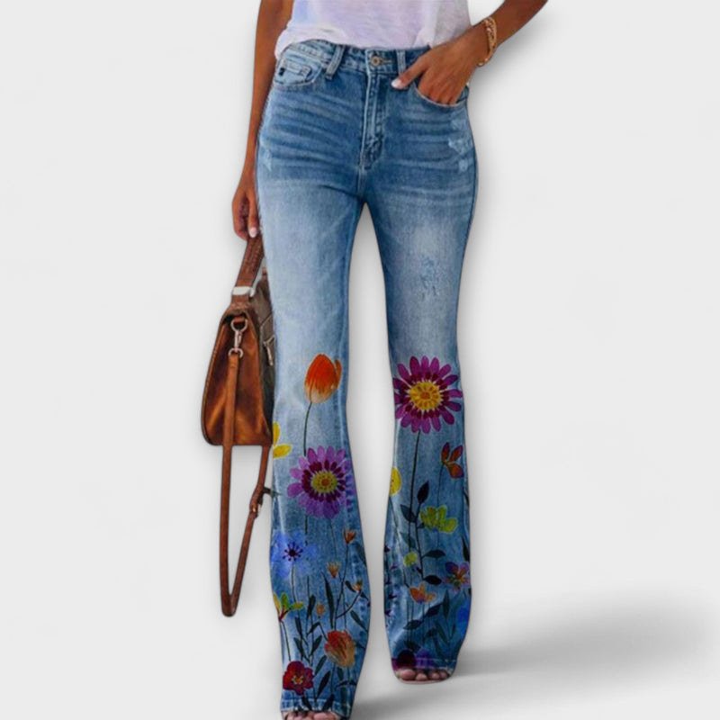 Pantaloni con fiori