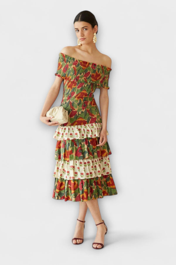 Harriet - Vestito Midi di Maggio Vibrante