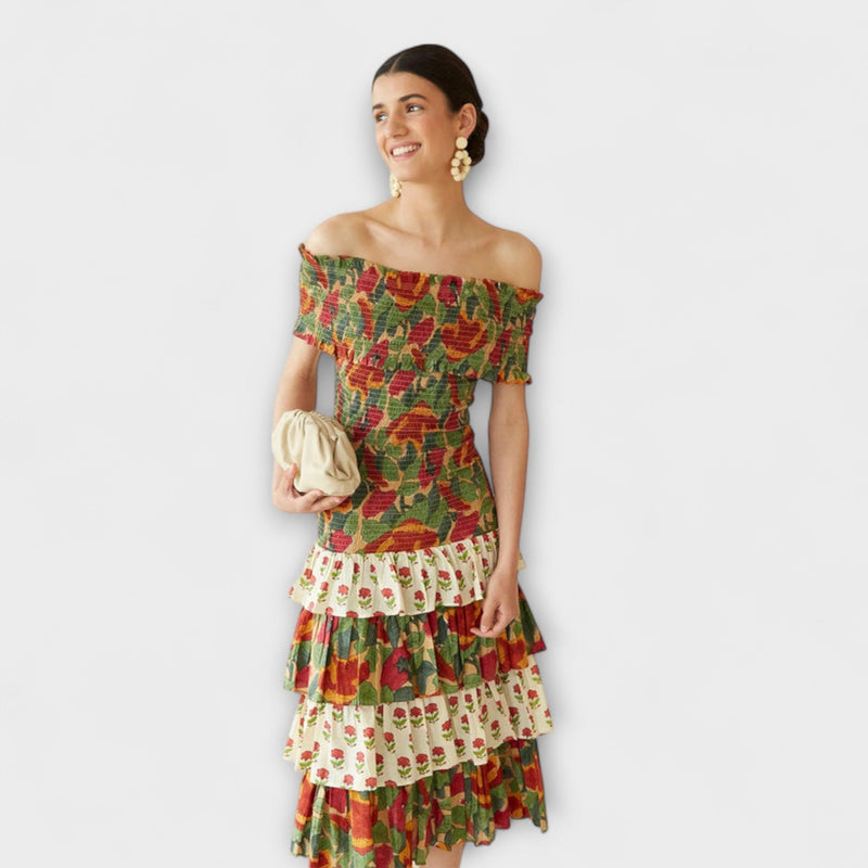 Harriet - Vestito Midi di Maggio Vibrante