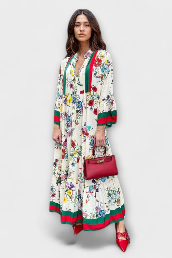 Oriana - Vestito maxi con stampa floreale