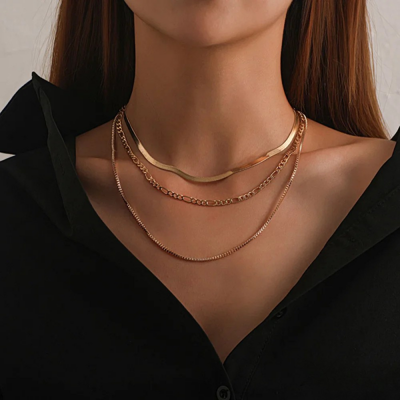Collana a strati vintage di 3 pezzi