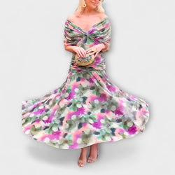 Aurora - Elegante vestito maxi con scollatura a V