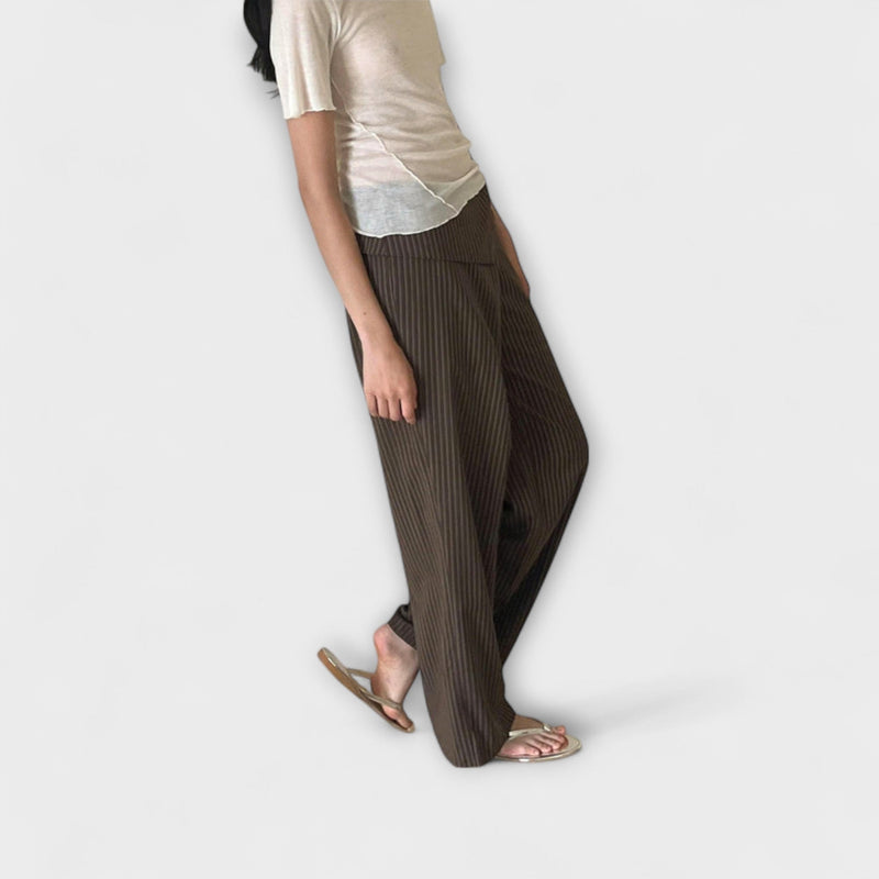 Julia - Pantaloni Rayati Pieghevoli