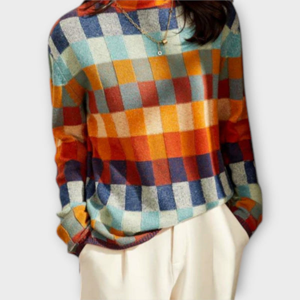 Erika - Maglione a Collo Alto in Patchwork