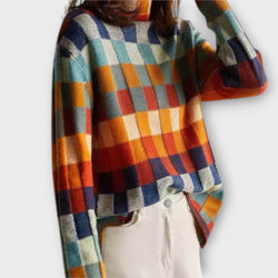Erika - Maglione a Collo Alto in Patchwork
