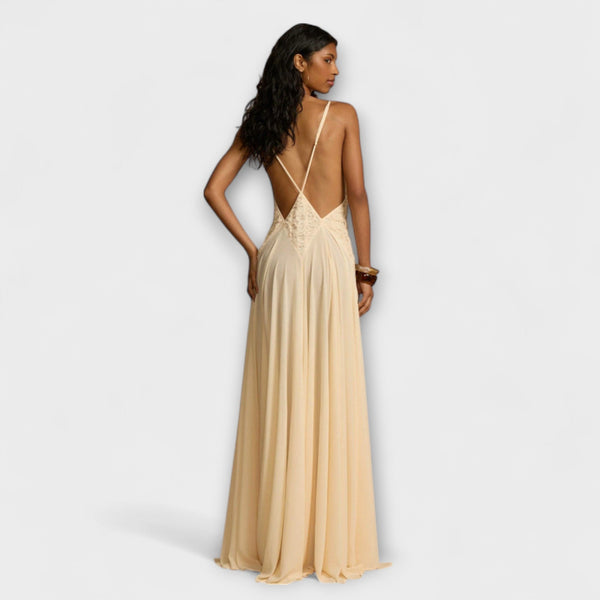 Lavinia - Vestito maxi con profondo scollo a V