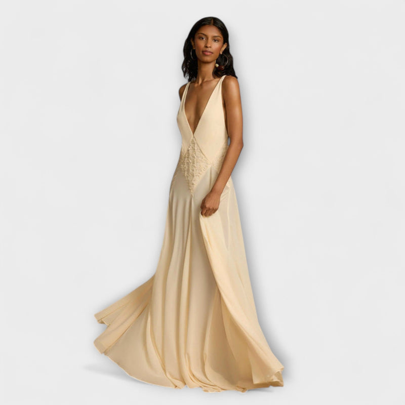 Lavinia - Vestito maxi con profondo scollo a V