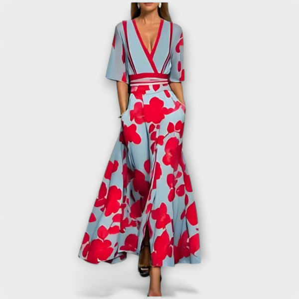Elise - Elegante vestito a taglio dritto con stampa floreale
