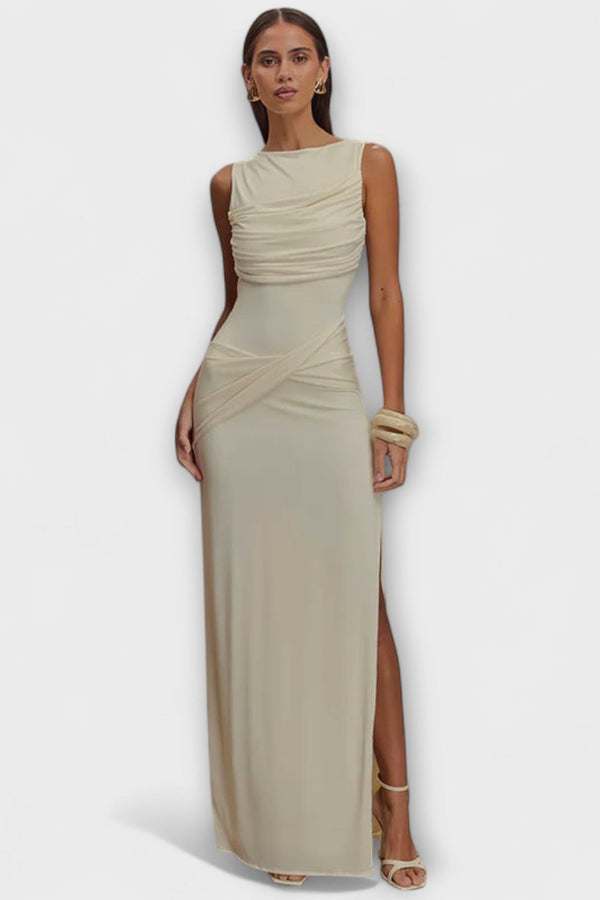 Rieke - Abito maxi elegante con alta apertura sulla gamba
