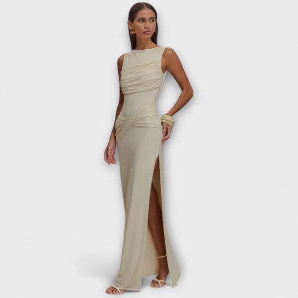 Rieke - Abito maxi elegante con alta apertura sulla gamba