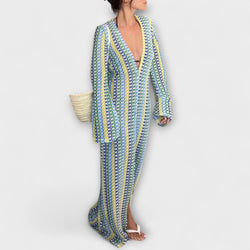 Elina – Vestito maxi con scollo a V e stile vacanziero
