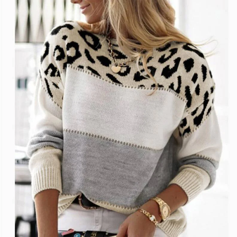 Cheyenne - Maglione casual con design leopardato