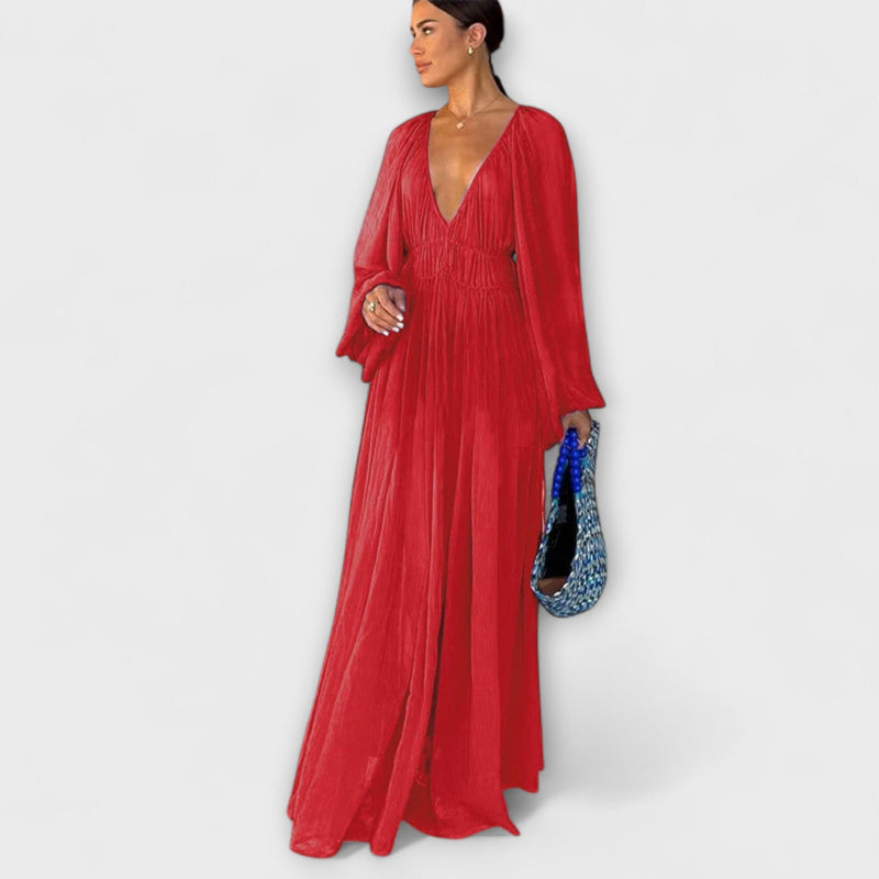 Elegante Vestito Lungo con Pieghe
