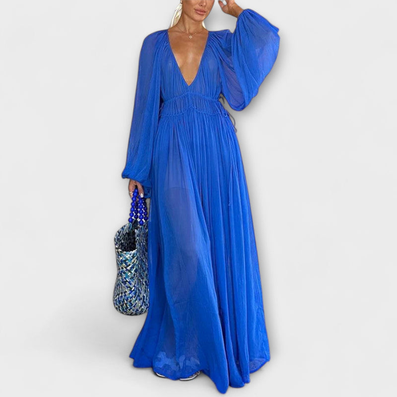 Elegante Vestito Lungo con Pieghe