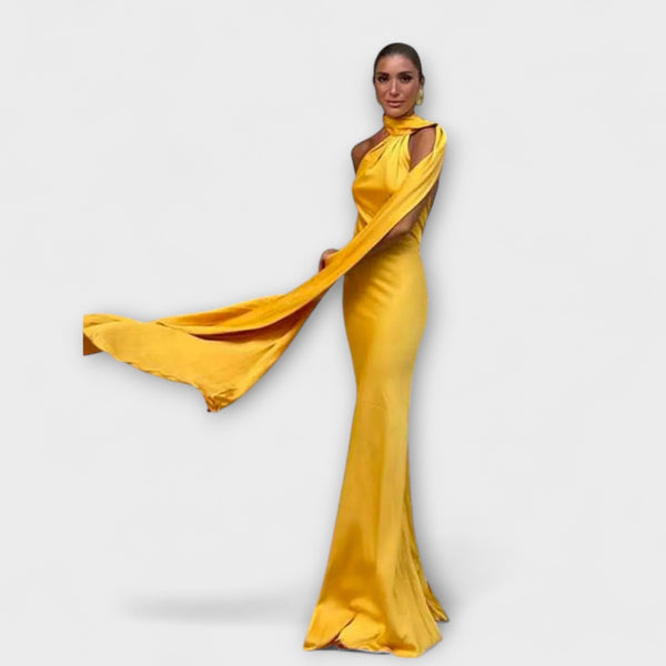 Elegante Maxivestito Halter senza Spalline