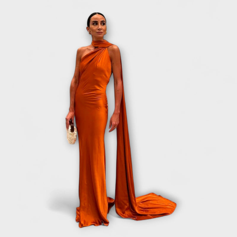 Elegante Maxivestito Halter senza Spalline