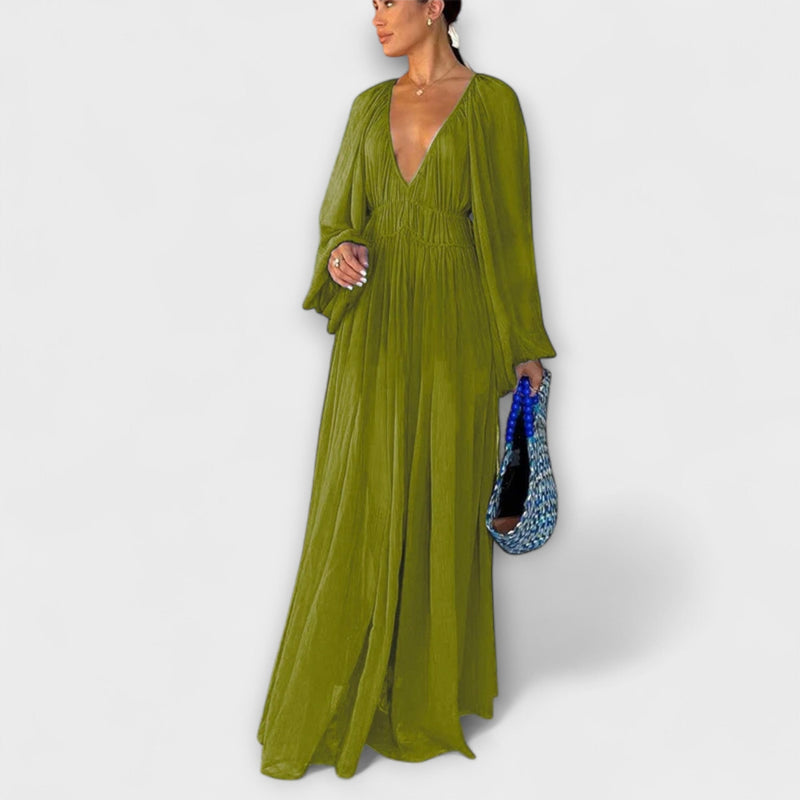 Elegante Vestito Lungo con Pieghe